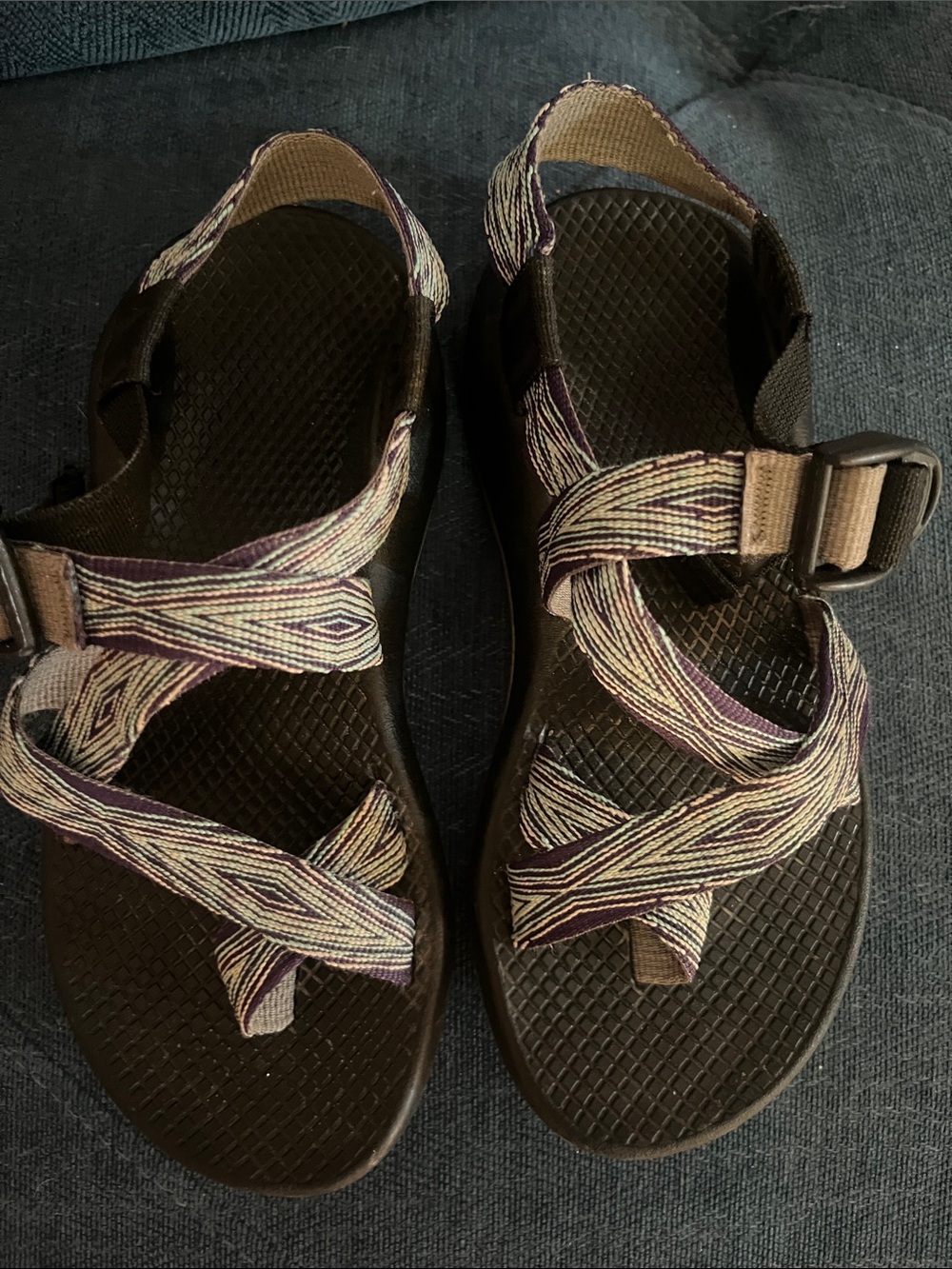 Chaco Multicolor Strappy Sandals with Black Footbed